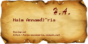 Halm Annamária névjegykártya